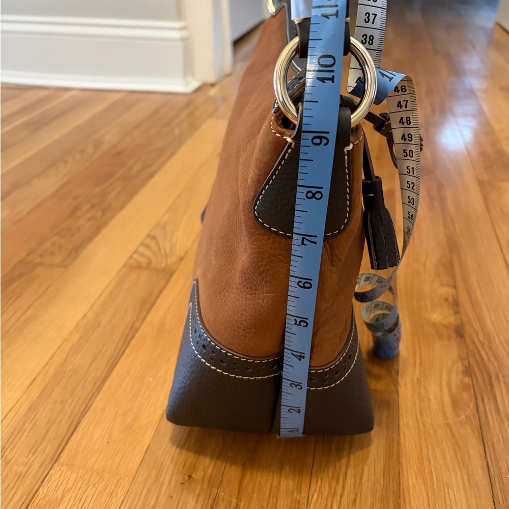 Dooney & Bourke Tan and Black Nubuck Shoulder Bag - Picture 12 of 14